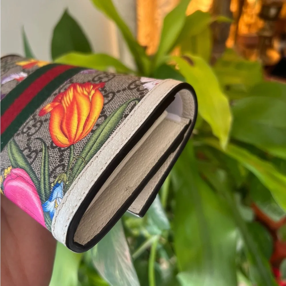 Gucci Multicolor Floral Wallet with GG Monogram Spring Edition - Picture 12 of 13